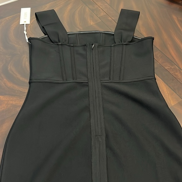 SIENA Stretch Bandage Knit Square Neckline Corset Bodice Bodycon Dress - Picture 9 of 16